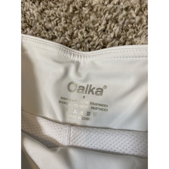 ⭐ 3/$15 Oalka Small White Workout Tennis Skort with Pocket Mesh Shorts - Picture 4 of 9